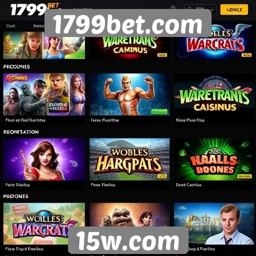 Variedade de jogos disponíveis em 1799bet